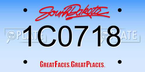 1C0718 South Dakota License Plate