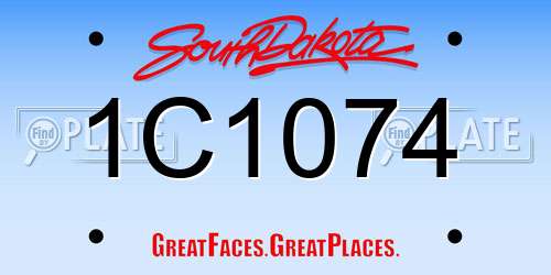 1C1074 South Dakota License Plate