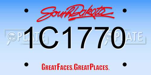 1C1770 South Dakota License Plate