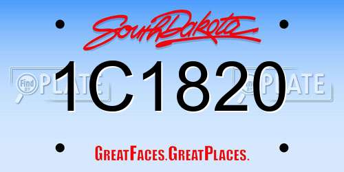 1C1820 South Dakota License Plate