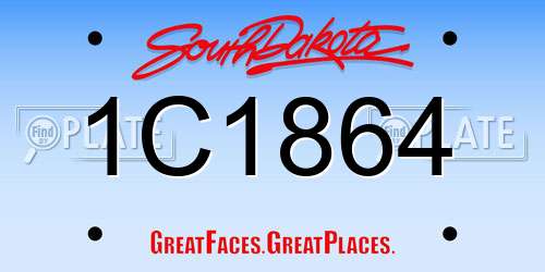 1C1864 South Dakota License Plate
