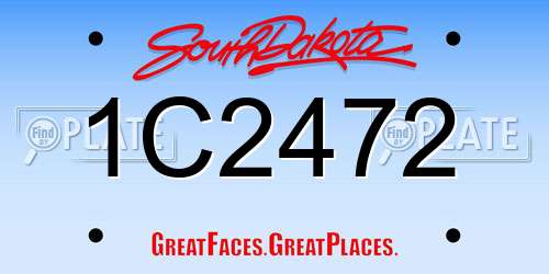 1C2472 South Dakota License Plate