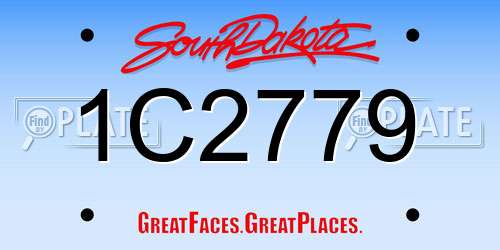1C2779 South Dakota License Plate