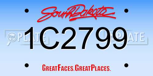 1C2799 South Dakota License Plate