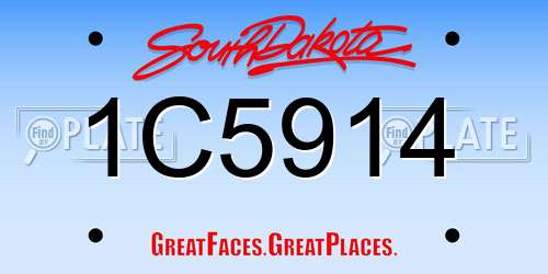 1C5914 South Dakota License Plate