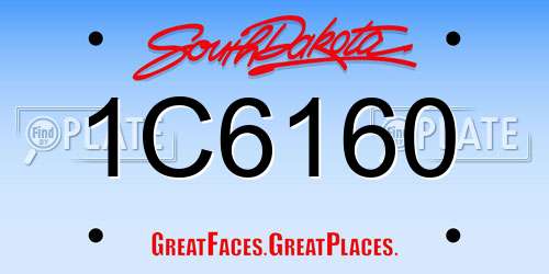 1C6160 South Dakota License Plate