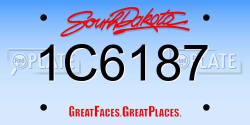 1C6187 South Dakota License Plate