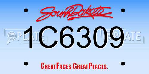 1C6309 South Dakota License Plate