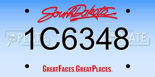 1C6348 South Dakota License Plate