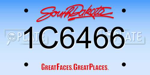 1C6466 South Dakota License Plate