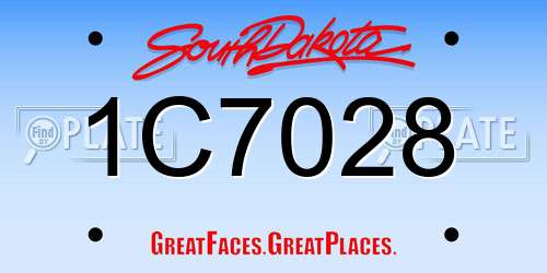 1C7028 South Dakota License Plate