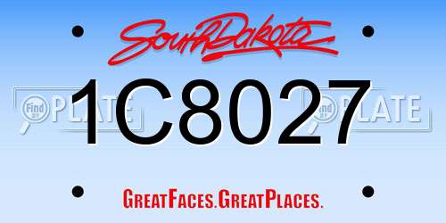 1C8027 South Dakota License Plate