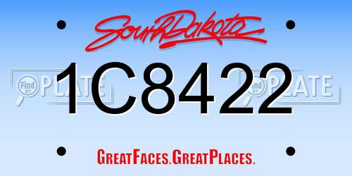 1C8422 South Dakota License Plate