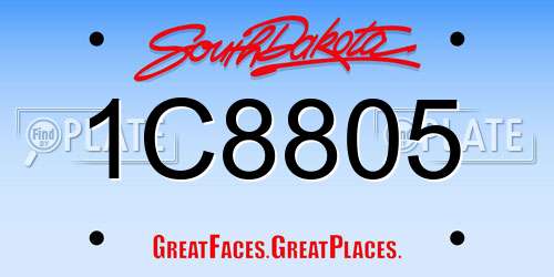 1C8805 South Dakota License Plate