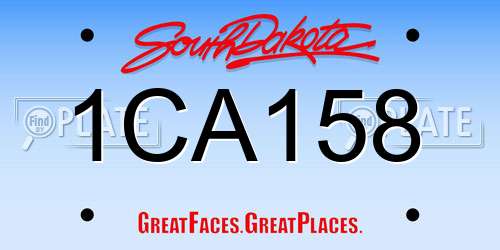1CA158 South Dakota License Plate