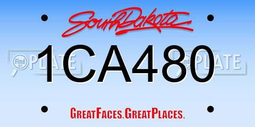 1CA480 South Dakota License Plate