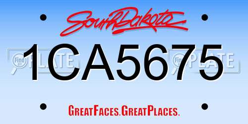 1CA5675 South Dakota License Plate