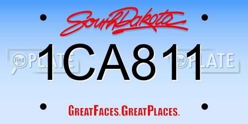 1CA811 South Dakota License Plate