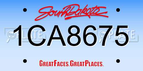 1CA8675 South Dakota License Plate