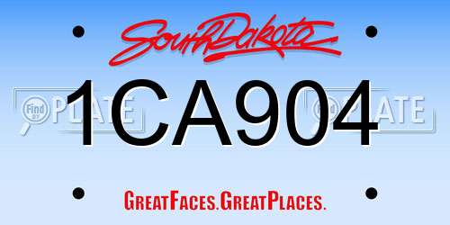 1CA904 South Dakota License Plate