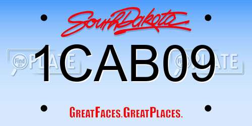 1CAB09 South Dakota License Plate