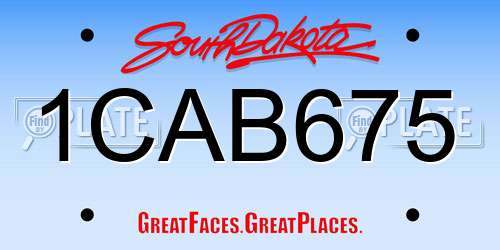 1CAB675 South Dakota License Plate