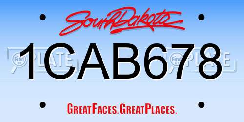 1CAB678 South Dakota License Plate