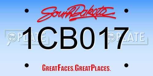 1CB017 South Dakota License Plate