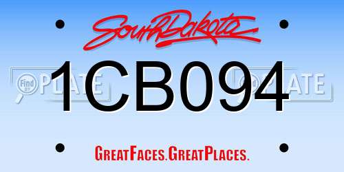 1CB094 South Dakota License Plate