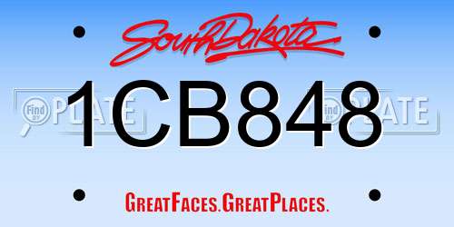1CB848 South Dakota License Plate