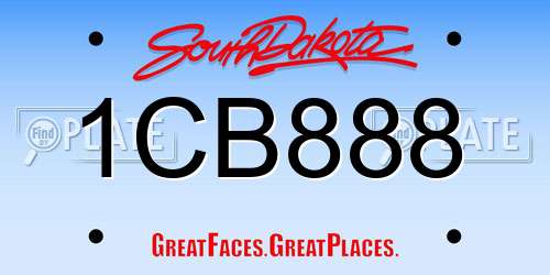 1CB888 South Dakota License Plate
