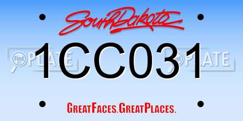 1CC031 South Dakota License Plate