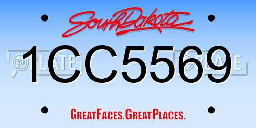 1CC5569 South Dakota License Plate