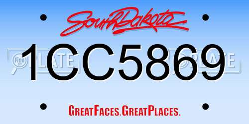 1CC5869 South Dakota License Plate