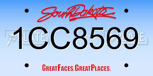 1CC8569 South Dakota License Plate