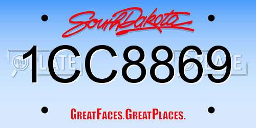 1CC8869 South Dakota License Plate