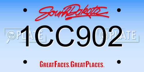 1CC902 South Dakota License Plate