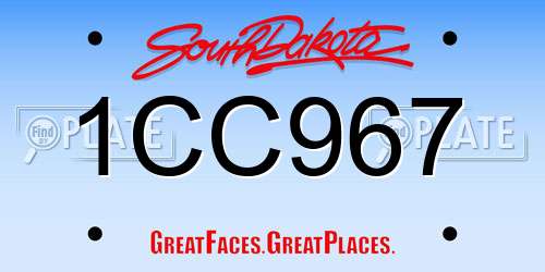 1CC967 South Dakota License Plate