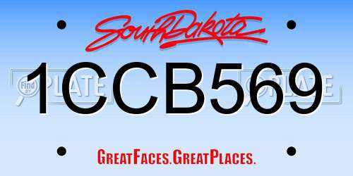 1CCB569 South Dakota License Plate