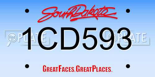1CD593 South Dakota License Plate