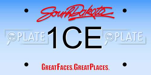 1CE South Dakota License Plate