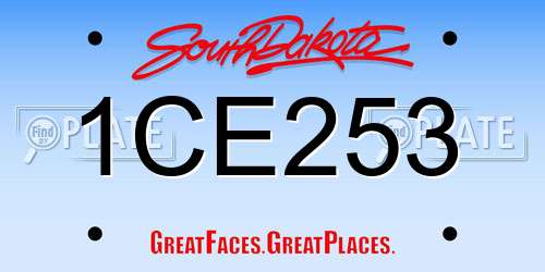 1CE253 South Dakota License Plate
