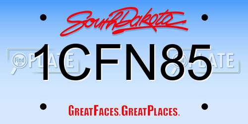 1CFN85 South Dakota License Plate