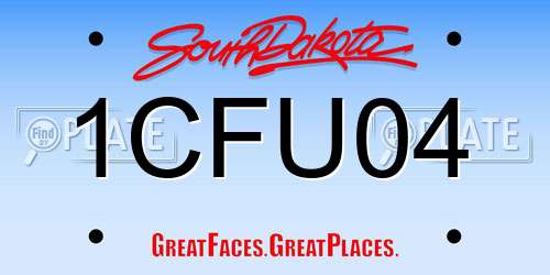 1CFU04 South Dakota License Plate
