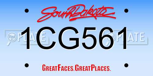 1CG561 South Dakota License Plate