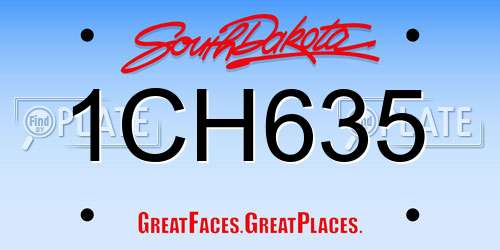1CH635 South Dakota License Plate