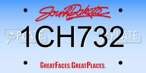 1CH732 South Dakota License Plate