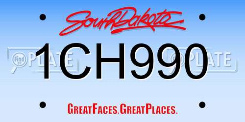 1CH990 South Dakota License Plate