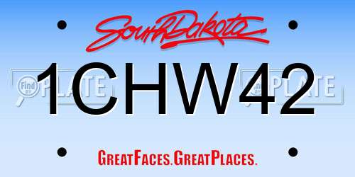 1CHW42 South Dakota License Plate