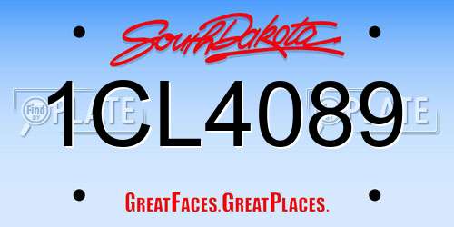 1CL4089 South Dakota License Plate